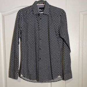Ted Baker Navy and White Polka Dot Shirt